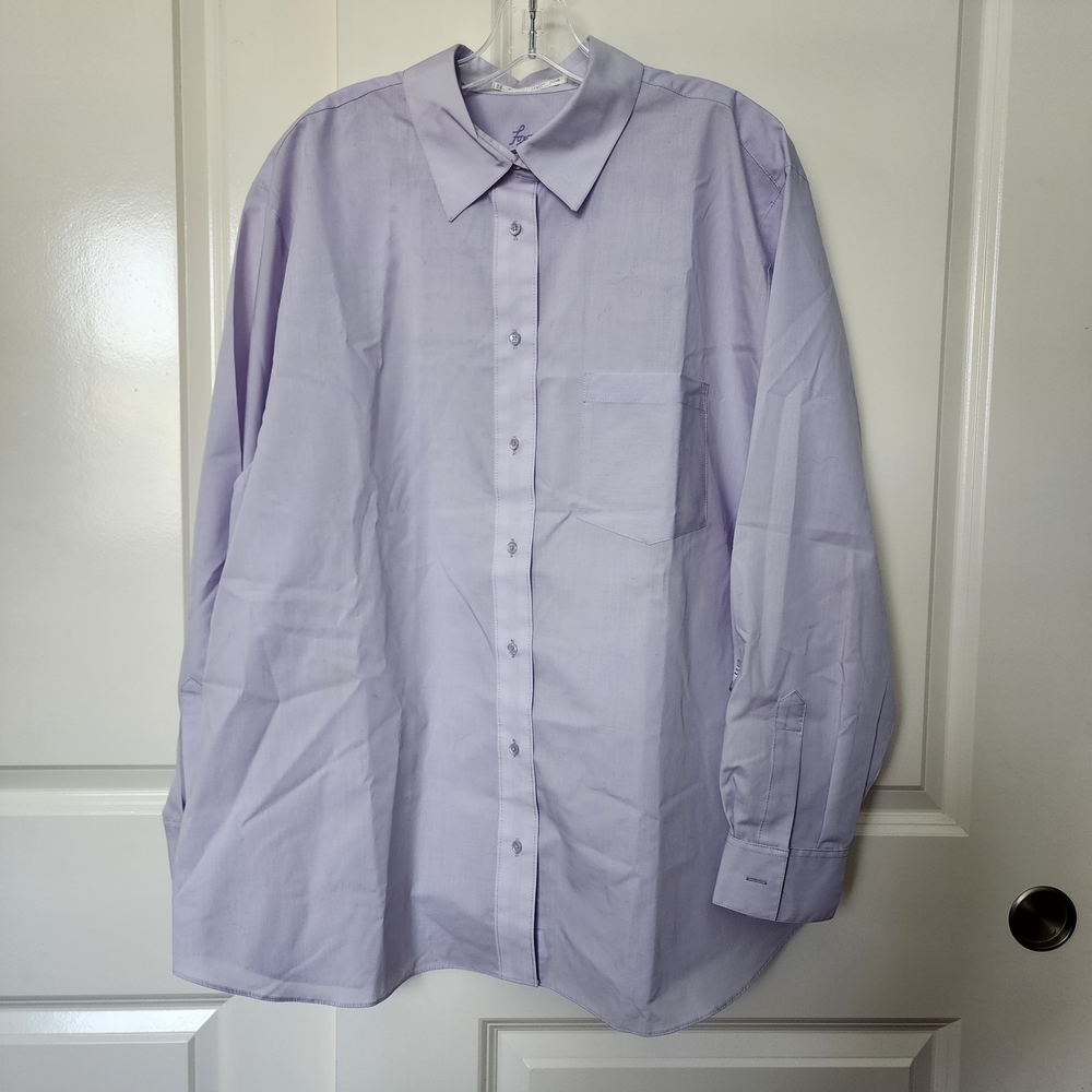 Foxcroft Women's Light Purple Button Down Shirt